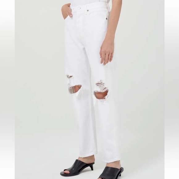 AGOLDE 90s Mid- high rise (13”) Loose Fit Jeans in WHITE VANISH spring vacation - Picture 5 of 15